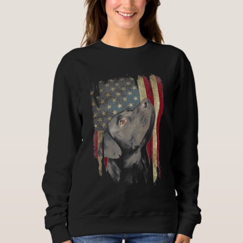 Black Labrador Gift USA Flag Lab Owner Duck Hunter Sweatshirt