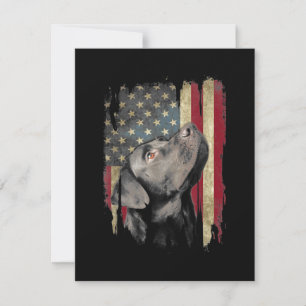 Black Labrador Gift USA Flag Lab Owner Duck Hunter Thank You Card