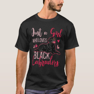 Black Labrador  Girls Women Dog Owner Animal Black T-Shirt