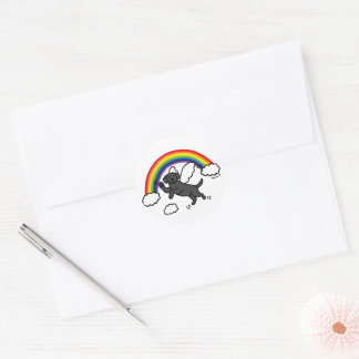 Black Labrador Guardian Angel (Rainbow Bridge) Classic Round Sticker