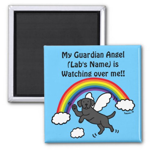 Black Labrador Guardian Angel Rainbow Bridge Magnet