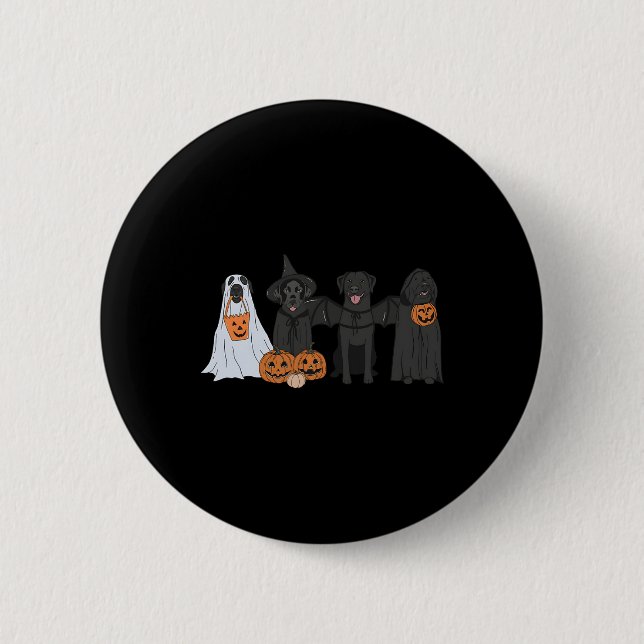 Black Labrador Halloween  Button (Front)