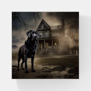 Black Labrador Halloween Scary Paperweight