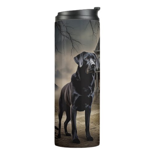 Black Labrador Halloween Scary Thermal Tumbler