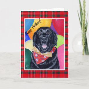 Black Labrador Happy Birthay Painting Card