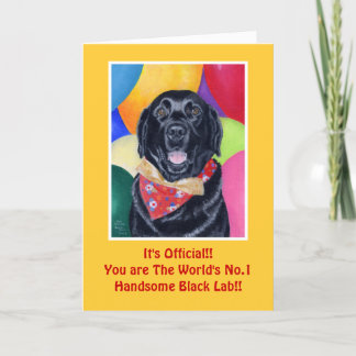 Black Labrador Happy Birthay Painting Card