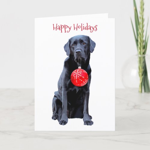 Black Labrador Happy Holidays Holiday Card