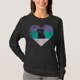 Black Labrador Heart Vintage Lab For Dogs Womens T-Shirt