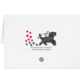 Black Labrador Hearts Rainbow Bridge Card (Back Horizontal)