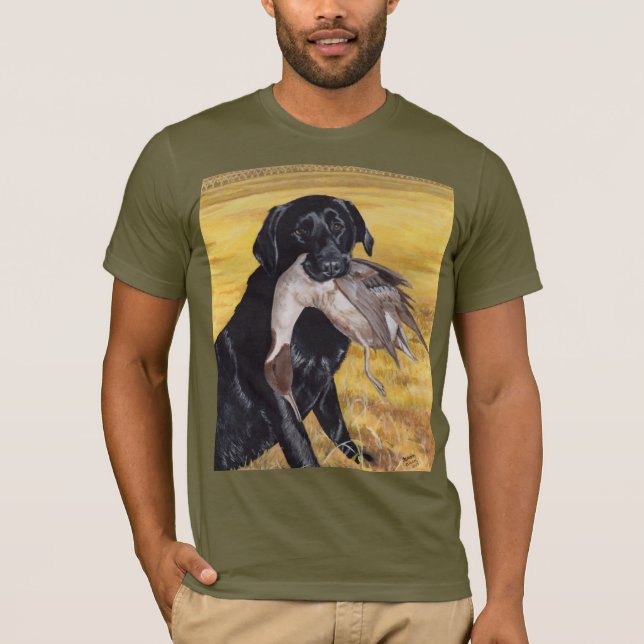 Black Labrador Hunting Dog T-Shirt (Front)