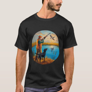 Black Labrador Hunting Lab. Hunting Goose Waterfow T-Shirt