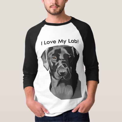 Black Labrador I Love My Lab T_Shirt