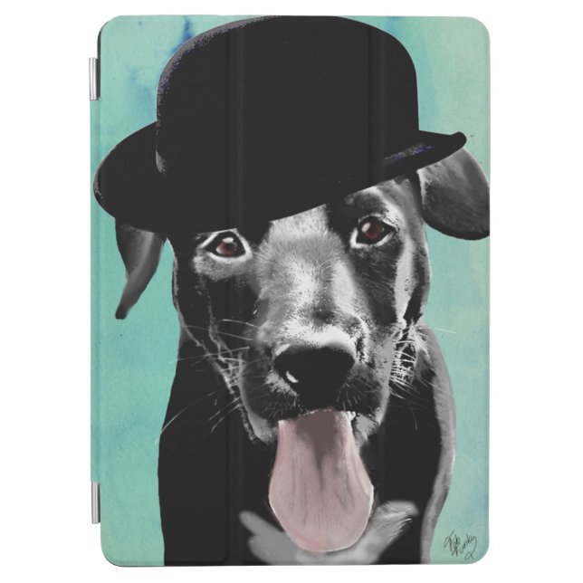 Black Labrador in Bowler Hat iPad Air Cover (Front)