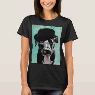 Black Labrador in Bowler Hat T-Shirt