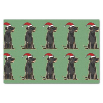 Black Labrador In Santa Hat Christmas Tissue Paper by Petspower at Zazzle