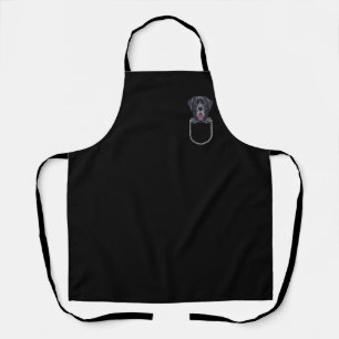 Black Labrador In The Breast Pocket Apron
