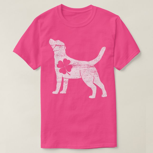 Black Labrador Irish Shamrock Saint Paddy's ST PAT T-Shirt (Design Front)