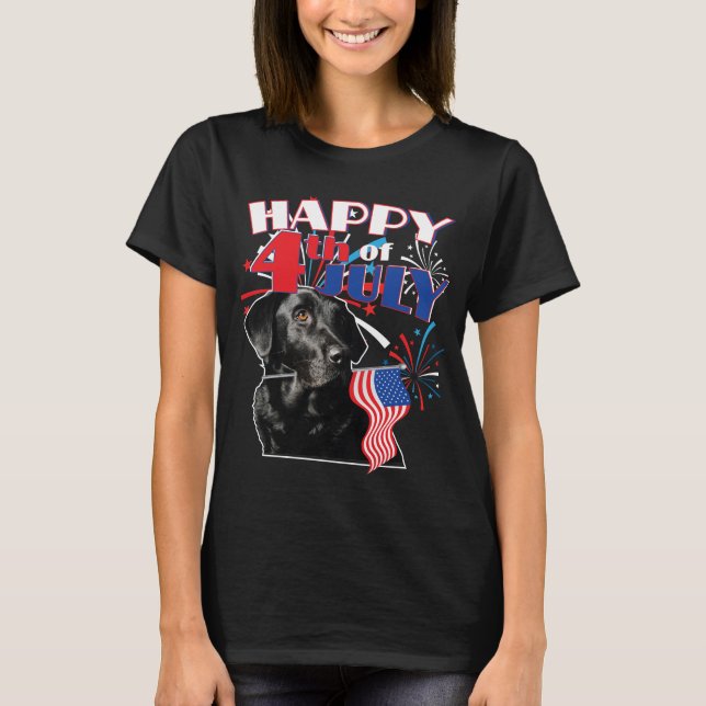 Black Labrador July 4th T-Shirt Black Lab Patriot (Front)