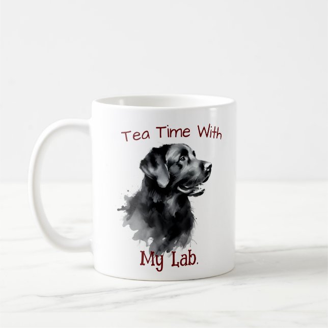 Black Labrador Keepsake Personalize Coffee Mug (Left)