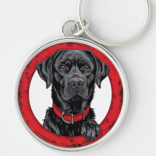 Black labrador keychain