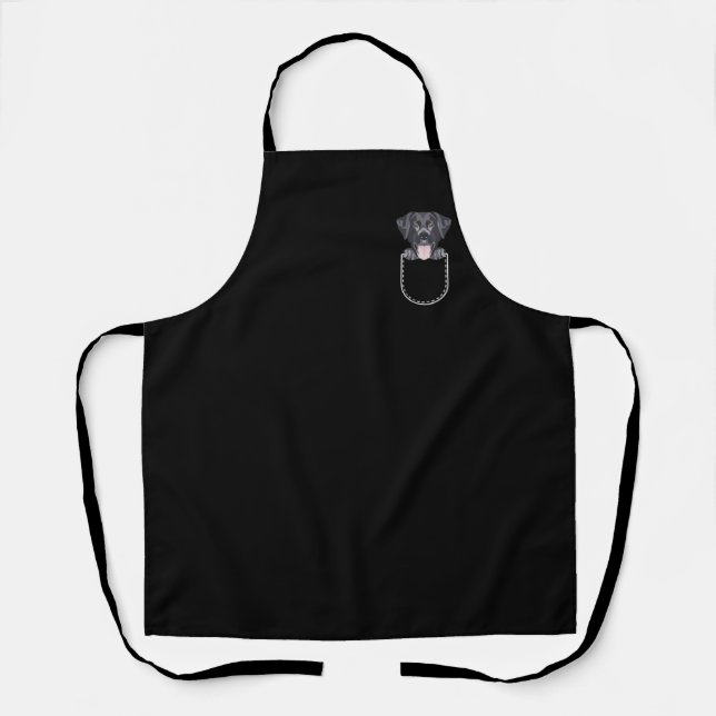 Black Labrador, Lab In The Breast Pocket Apron (Front)