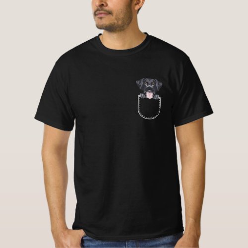 Black Labrador Lab In The Breast Pocket T_Shirt