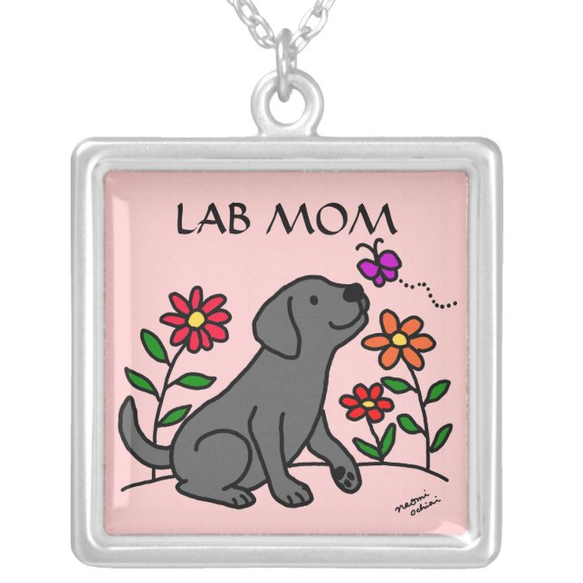 Black Labrador LAB MOM necklace (Front)