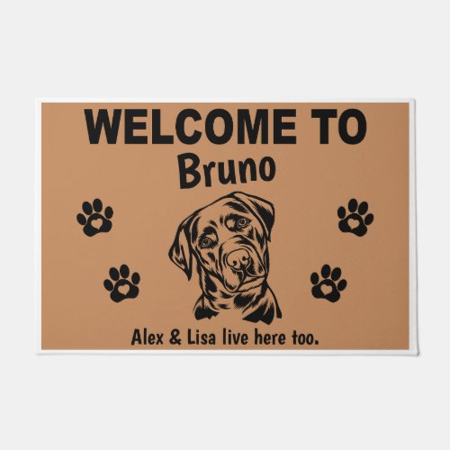 Black Labrador Lab Welcome Personalized Custom Doormat