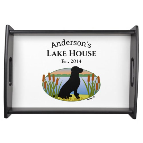 Black Labrador Lake House Serving Tray