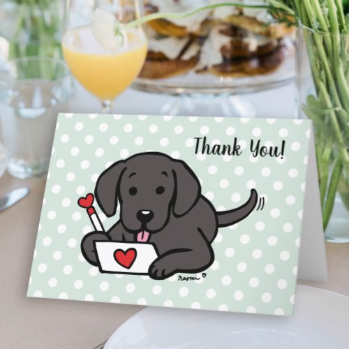 Black Labrador Love Letter Thank You Card