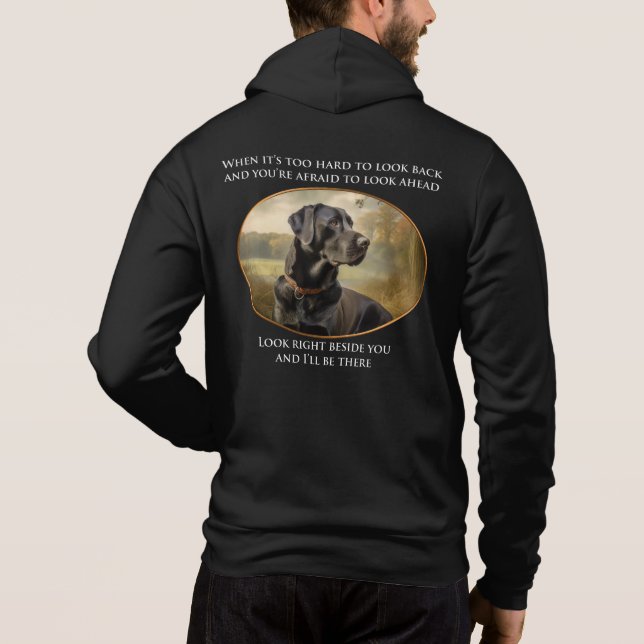 Black Labrador Loyalty and Companionship Hoodie (Back)