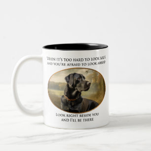 Black Labrador Loyalty and Companionship Two-Tone Coffee Mug