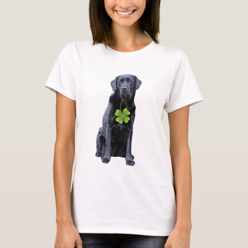 Black Labrador Lucky Charm StPatricks Day T_Shirt