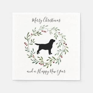 Black Labrador Merry Christmas- Labrador Retriever Napkins