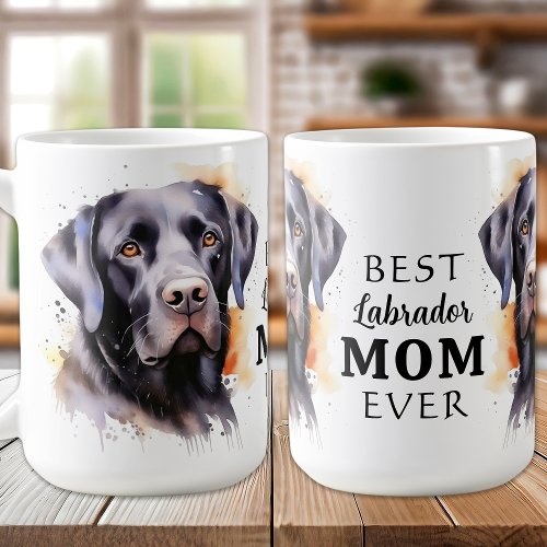 Black LABRADOR MOM Dog Lover Black Lab Retriever Coffee Mug