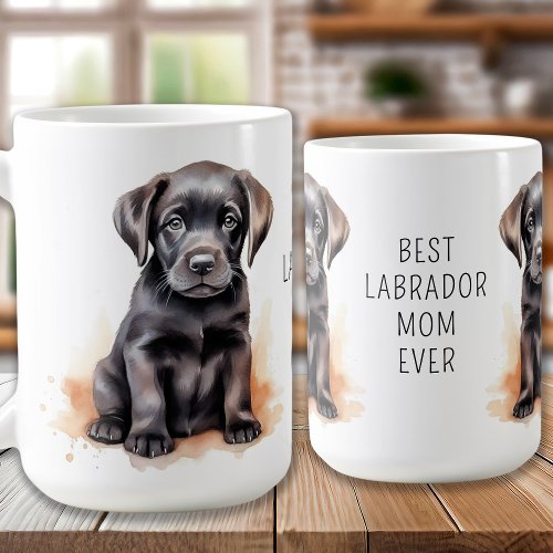Black LABRADOR MOM Dog Lover Cute Puppy Coffee Mug