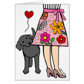 Black Labrador & Mom's Skirt Cartoon (Front)