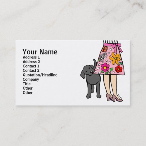 Black Labrador  Moms Skirt Cartoon Business Card