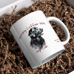 Black Labrador Morning Coffee/PERSONALIZE Coffee Mug