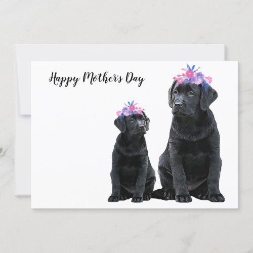 Black Labrador Mothers Day _ Cute Dog Mom Puppy Holiday Card