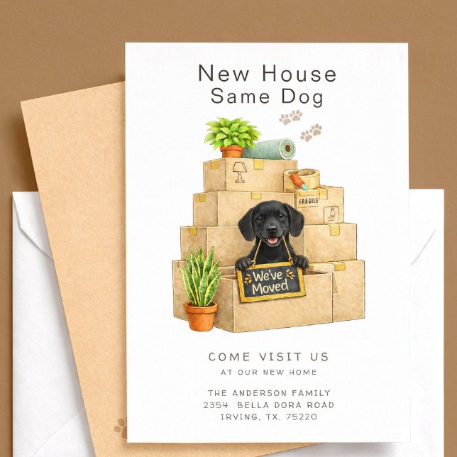 Black Labrador New House Moving Announcement (Creator Uploaded)