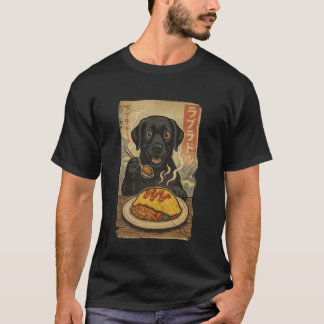Black Labrador Omurice Series Funny Kawaii Ukiyo N T-Shirt