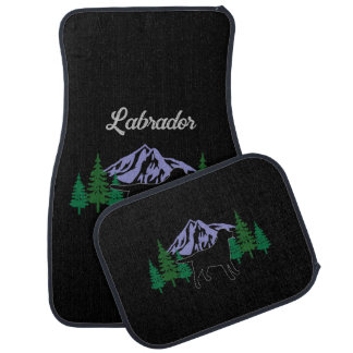 Black Labrador Outline Evergreen Car Floor Mat