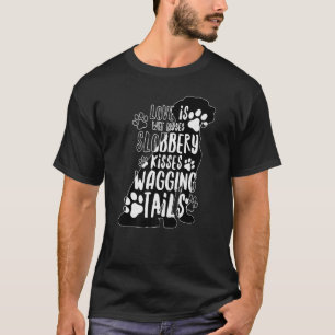 Black Labrador Paw Retriever Love My Dog Saying Qu T-Shirt