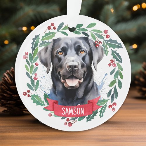 Black Labrador Personalized Cute Christmas Dog Ornament