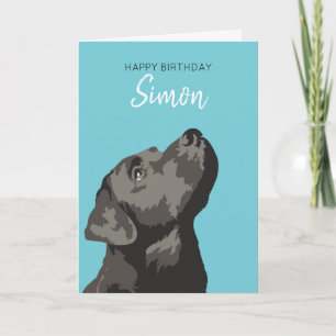 Black Labrador Personalized Happy Birthday Card