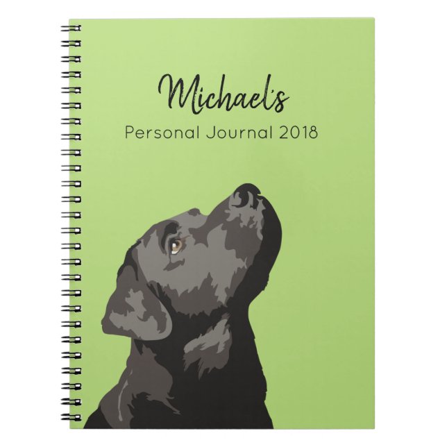 Black Labrador Personalized Journal Notebook (Front)