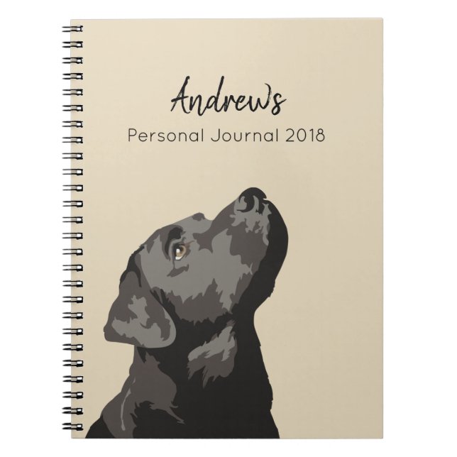 Black Labrador Personalized Journal Notebook (Front)