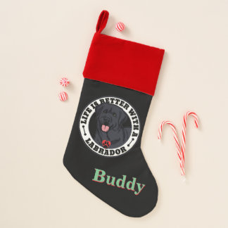 Black Labrador Personalized Life Is Better Christmas Stocking