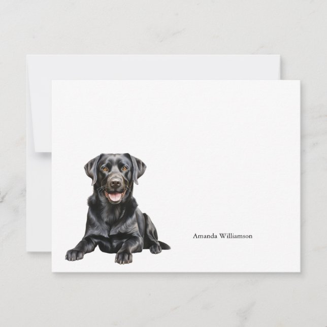 Black Labrador Personalized Note Card (Front)